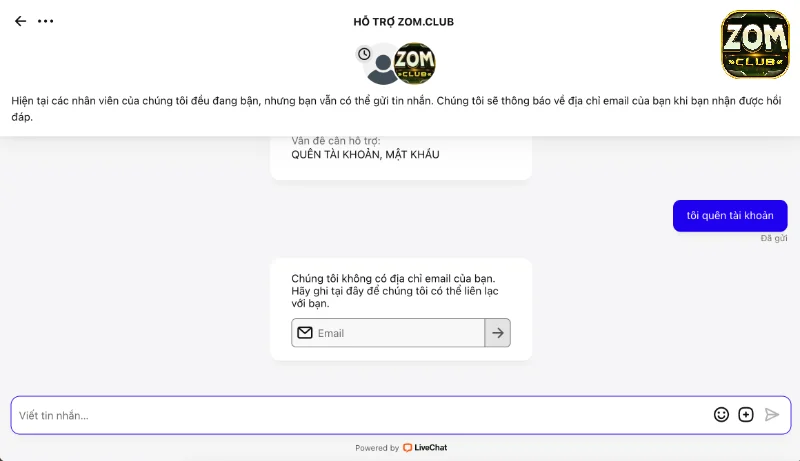 Quy trình kết nối và giải quyết vấn đề tại bộ phận CSKH Zomclub 