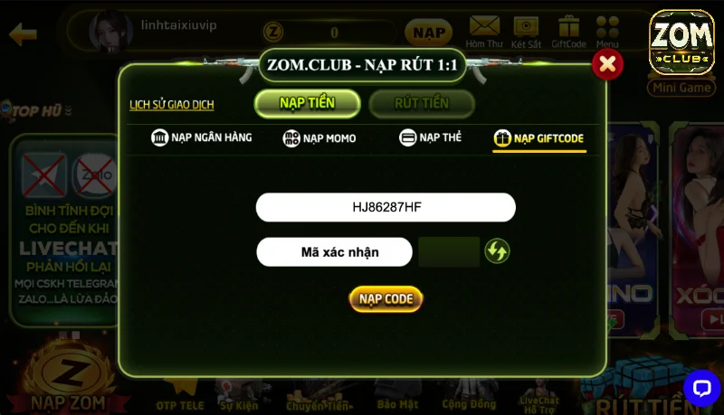 Hướng dẫn nạp tiền Zomclub hiệu quả với mọi phương thức 