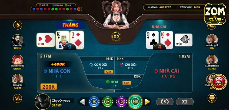 Thuật ngữ trong Baccarat Zomclub